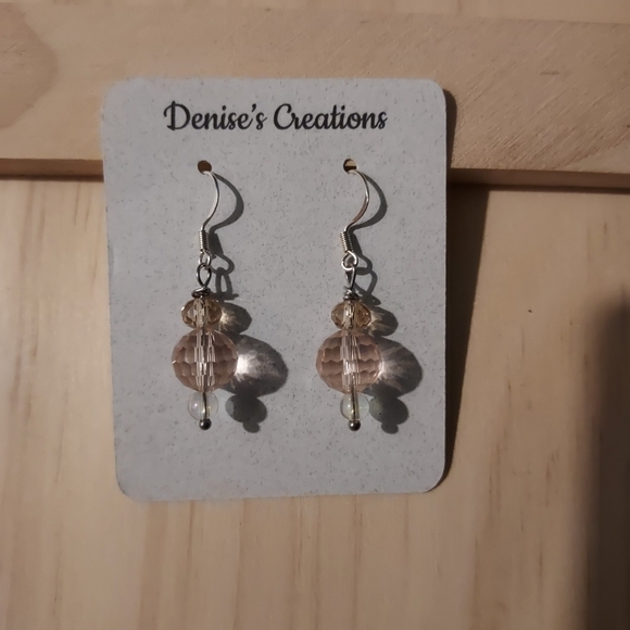 Pink earrings with sterling silver hooks - Picture 5 of 7